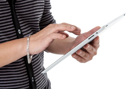 man using a tablet