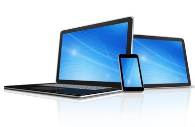 laptop, mobile phone and digital tablet pc computer